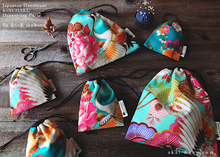 Load image into Gallery viewer, Wagara Kinchaku Drawstring Purse, 2 sizes ⦿kpjf0001
