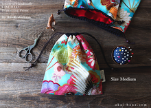Load image into Gallery viewer, Wagara Kinchaku Drawstring Purse, 2 sizes ⦿kpjf0001
