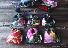 Load image into Gallery viewer, Wagara Kinchaku Drawstring Purse, 2 sizes ⦿kpjf0002
