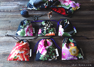 Wagara Kinchaku Drawstring Purse, 2 sizes ⦿kpjf0002