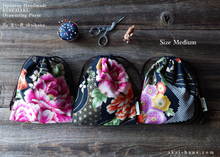 Load image into Gallery viewer, Wagara Kinchaku Drawstring Purse, 2 sizes ⦿kpjf0002
