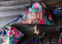 Load image into Gallery viewer, Wagara Kinchaku Drawstring Purse, 2 sizes ⦿kpjf0003

