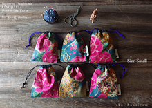 Load image into Gallery viewer, Wagara Kinchaku Drawstring Purse, 2 sizes ⦿kpjf0003
