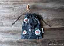 Load image into Gallery viewer, Japanese Handmade Kinchaku Drawstring Purse, Kingyo (Goldfish) ⦿kpjf1018
