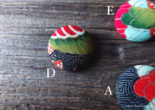 Load image into Gallery viewer, Repurposed Vintage Kimono Covered Button Elastic Ties ⦿phvk0008
