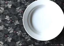 Load image into Gallery viewer, Reversible Japanese Handmade Placemats, Dragons and Chrysanthemums, Black ⦿pmjf0005
