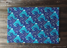 Load image into Gallery viewer, Reversible Japanese Handmade Placemats, Nami to Fujisan ⦿pmjf0006
