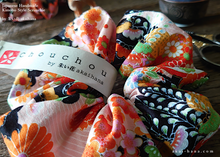 Load image into Gallery viewer, Japanese Handmade Kimono Style Scrunchies, Hana Kenran ⦿scjf0013
