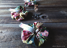 Load image into Gallery viewer, Japanese Handmade Kimono Style Chouchou/Scrunchies, Beige and Pink Floral ⦿scjf0015
