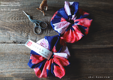 Load image into Gallery viewer, Japanese Handmade Kimono style Scrunchies, SAKURA Navy ⦿scjf0021
