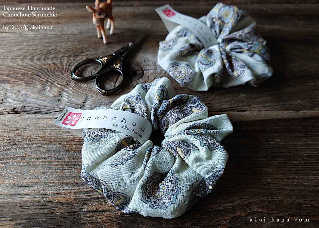 Japanese Handmade Chouchou/Scrunchies, Moroccan Breeze, scjf0022