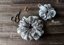 Load image into Gallery viewer, Japanese Handmade Scrunchies, Moroccan Breeze, 2 sizes ⦿scjf0022
