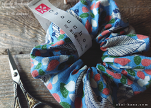 Load image into Gallery viewer, Japanese Handmade Scrunchies, Promenade Blue ⦿scjf0048
