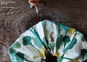 Japanese Handmade Chouchou/Scrunchies, Wonder Forest White, scjf0052