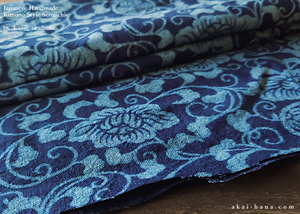 Japanese Handmade Kimono Style Scrunchies, Aizome Indigo Dyed