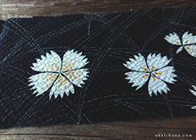 Load image into Gallery viewer, Japanese Handmade Kimono style Scrunchies, Kuro Nadeshiko, Black Dianthus ⦿scjf0068
