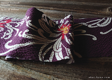 Load image into Gallery viewer, Japanese Handmade Kimono style Scrunchies, Chrysanthemum Azuki Purple, scjf0071
