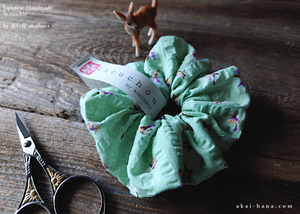 Japanese Handmade Scrunchies, Singing Birds ⦿scjf0078