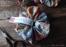 Load image into Gallery viewer, Japanese Handmade Double Gauze Scrunchies,  Flower Garden Yellow ⦿scjf0081
