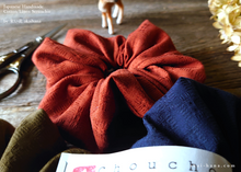 Load image into Gallery viewer, Japanese Handmade Solid Color Cotton Scrunchies, Dobby Weave 3 colors ⦿scjf0094-6
