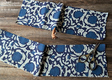 Load image into Gallery viewer, Japanese Handmade Scrunchies, Indian Cotton Blue ⦿scjf0113
