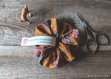 Load image into Gallery viewer, Japanese Handcrafted Scrunchies, Mustard Brown ⦿scjf0116
