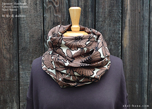 Load image into Gallery viewer, Japanese Handmade Infinity Scarf, Linen x Cotton, Nordic Floral ⦿sinf0036
