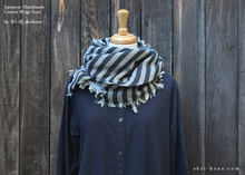 Load image into Gallery viewer, Japanese Cotton Double Gauze Wrap, Stripe Asphalt x Gray ⦿swtw0021
