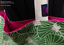 Load image into Gallery viewer, Japanese Handmade Cotton Linen Canvas Tote, Shells Green ⦿tbml0035
