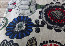 Load image into Gallery viewer, Japanese Linen Cotton Canvas Small Tote, Floral x Black ⦿tbsm0003
