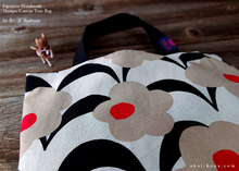 Load image into Gallery viewer, Japanese Cotton Linen Canvas Small Tote, Apricot, Ecru x Black ⦿tbsm0004
