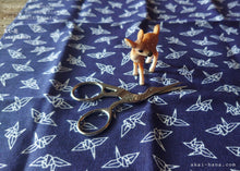 Load image into Gallery viewer, Japanese Tenugui Handkerchief with Sashiko Stitch, Orizuru (paper crane), tnho0003
