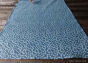 Japanese Cotton Double Gauze Tenugui, Dots, Grayish Blue ⦿tndg0001