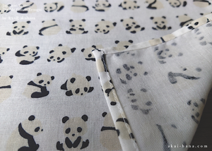 Japanese Cotton Double Gauze Tenugui, Panda ⦿tndg0002
