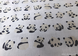Japanese Cotton Double Gauze Tenugui, Panda ⦿tndg0002