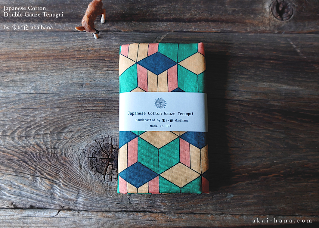 Japanese Cotton Double Gauze Tenugui, Geometry ⦿tndg0004