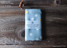Load image into Gallery viewer, Japanese Cotton Double Gauze Tenugui, Soda Dots Gray ⦿tndg0007
