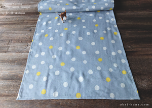 Japanese Cotton Double Gauze Tenugui, Soda Dots Gray ⦿tndg0007