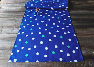 Japanese Cotton Double Gauze Tenugui, Soda Dots Blue ⦿tndg0008