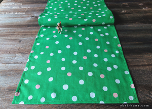 Japanese Cotton Double Gauze Tenugui, Soda Dots Green ⦿tndg0009