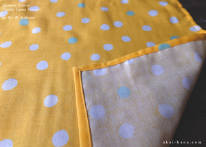 Japanese Cotton Double Gauze Tenugui, Soda Dots Yellow ⦿tndg0010