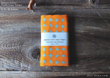 Load image into Gallery viewer, Japanese Cotton Double Gauze Tenugui, Circles Orange x Gray ⦿tndg0011
