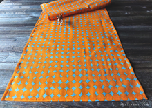 Load image into Gallery viewer, Japanese Cotton Double Gauze Tenugui, Circles Orange x Gray ⦿tndg0011

