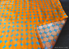 Load image into Gallery viewer, Japanese Cotton Double Gauze Tenugui, Circles Orange x Gray ⦿tndg0011
