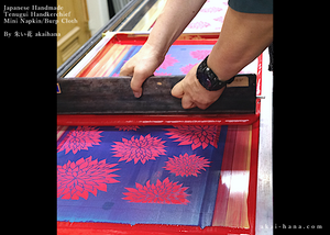 Japanese Handcrafted Tenugui Handkerchief, Dahlia Pink, tnha0004