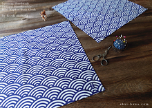 Load image into Gallery viewer, Japanese Handcrafted Tenugui Handkerchief, Seigaiha, Wave ⦿tnha0008
