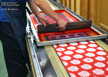 Load image into Gallery viewer, Japanese Handcrafted Tenugui Handkerchief, Dahlia Red, tnha0005
