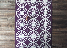Load image into Gallery viewer, akaihana Original Tenugui, Bicycle, Purple x Ecru, Japanese Hand Dyed ⦿tnor0010
