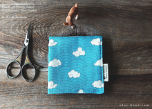 Load image into Gallery viewer, Quadruple Reversible Japanese Handkerchief, Seigaiha and Clouds ⦿wghc0021

