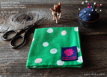 Load image into Gallery viewer, Quadruple Reversible Japanese Gauze Handkerchief, Soda Dots Green ⦿wghc0003
